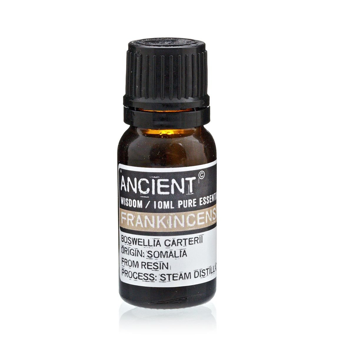 Polished 10 ml Frankincense (Pure) Essential Oil featuring natural patterning and unique variations - Positive Faith Hope Love