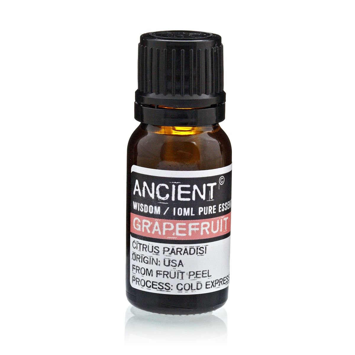 Polished 10 ml Grapefruit Essential Oil featuring natural patterning and unique variations - Positive Faith Hope Love