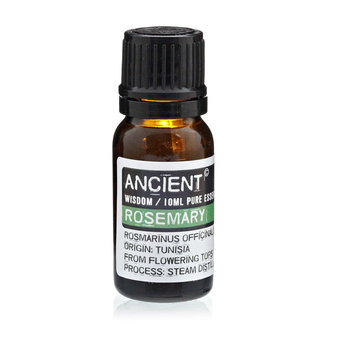 Polished 10 ml Rosemary Essential Oil featuring natural patterning and unique variations - Positive Faith Hope Love