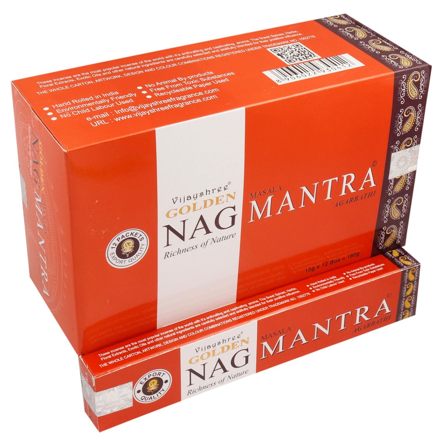 Polished 15G Golden Nag Mantra Incense featuring natural patterning and unique variations - Positive Faith Hope Love
