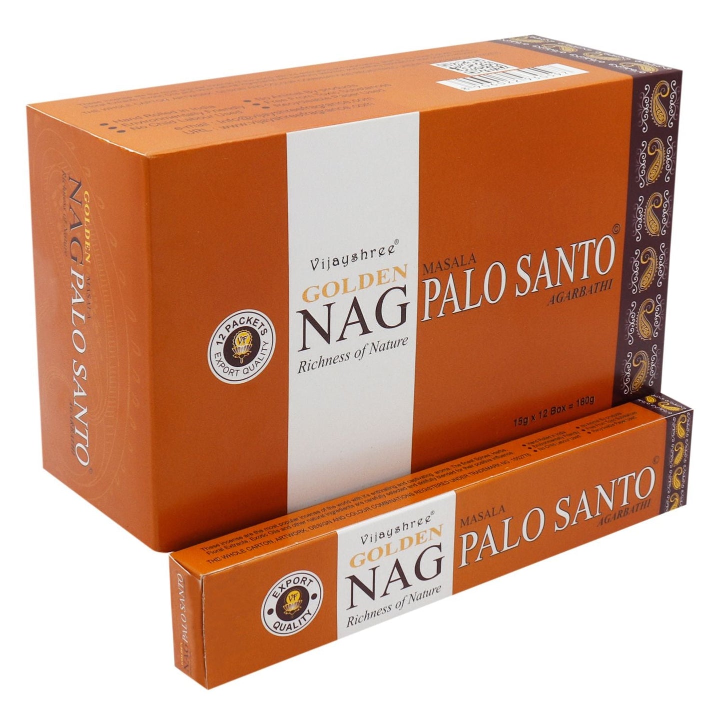 Polished 15G Golden Nag Palo Santo Incense featuring natural patterning and unique variations - Positive Faith Hope Love