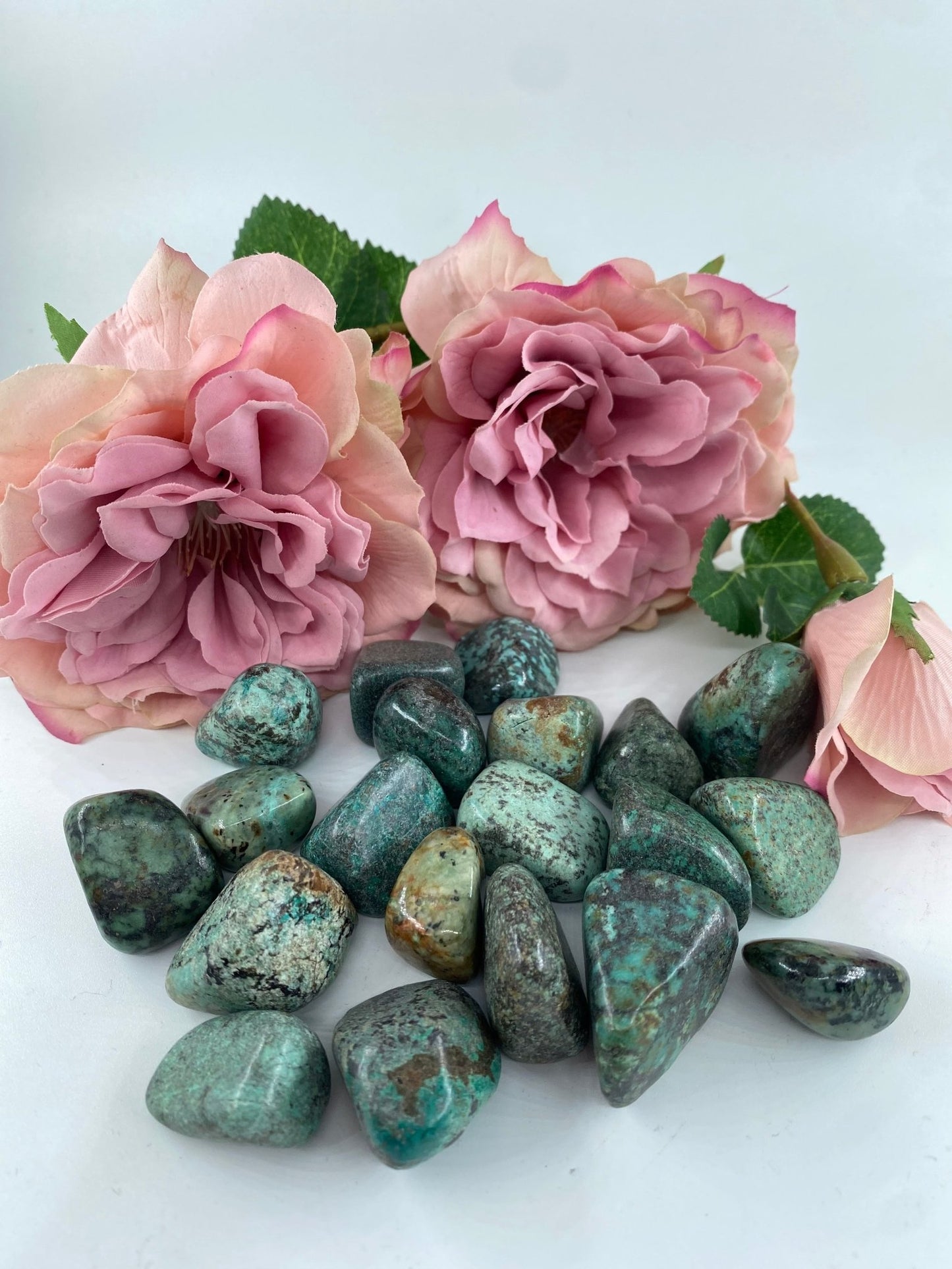 Polished African Turquise - Tumble Stone featuring natural patterning and unique variations - Positive Faith Hope Love