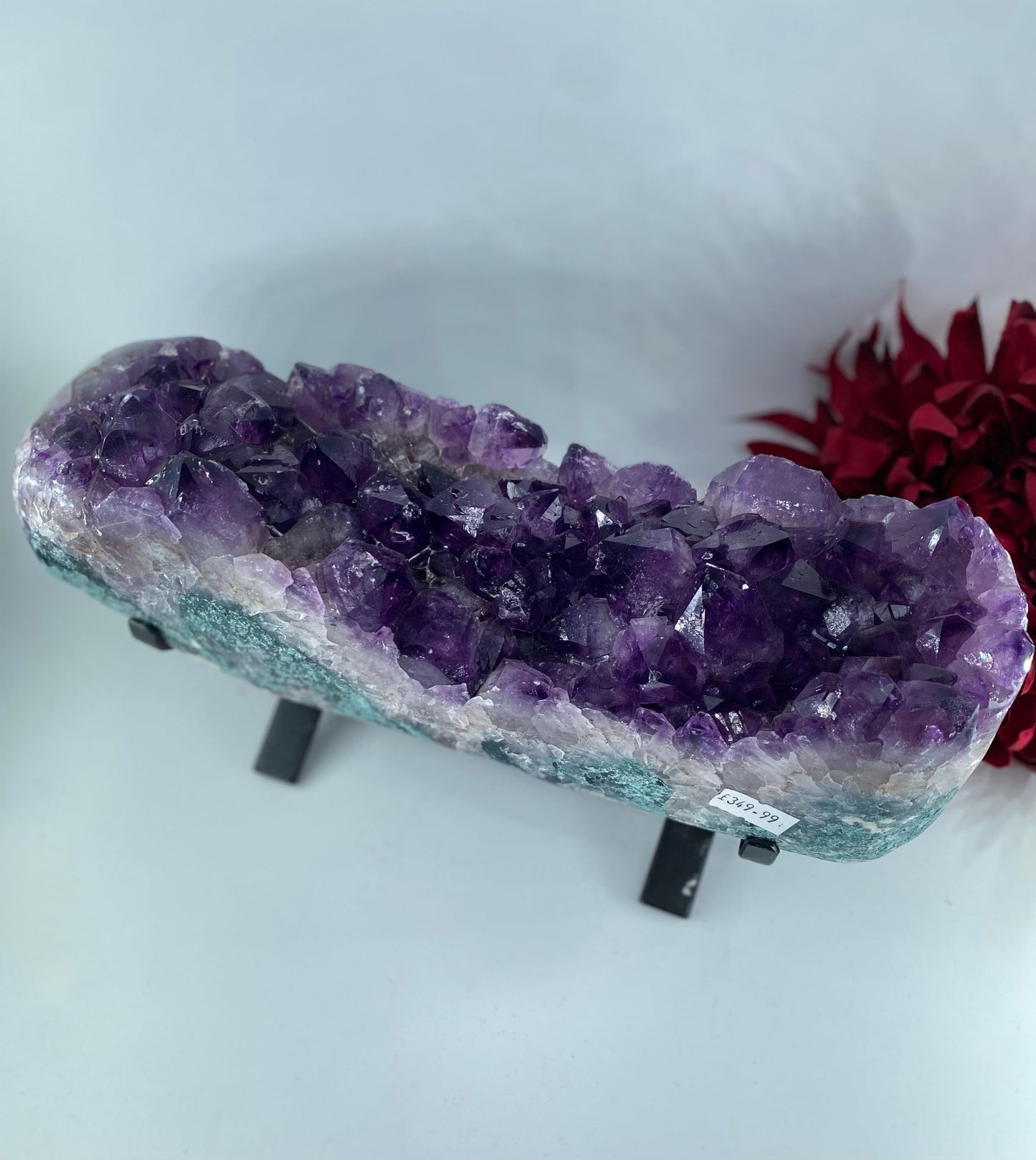 Polished Amethyst Bed 3.5kg On Stand featuring rich purple colour and natural clarity - Positive Faith Hope Love