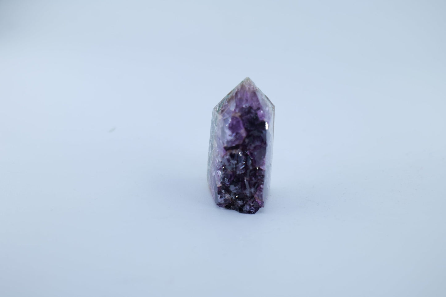 Polished Amethyst Polished Point 64g featuring rich purple colour and natural clarity - Positive Faith Hope Love