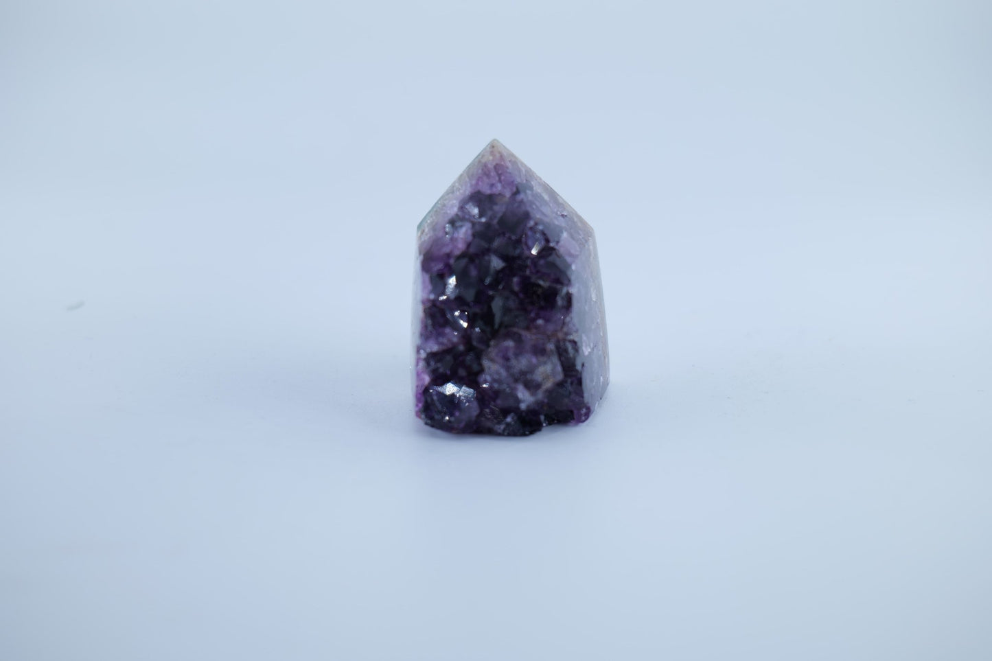 Polished Amethyst Polished Point 97g featuring rich purple colour and natural clarity - Positive Faith Hope Love