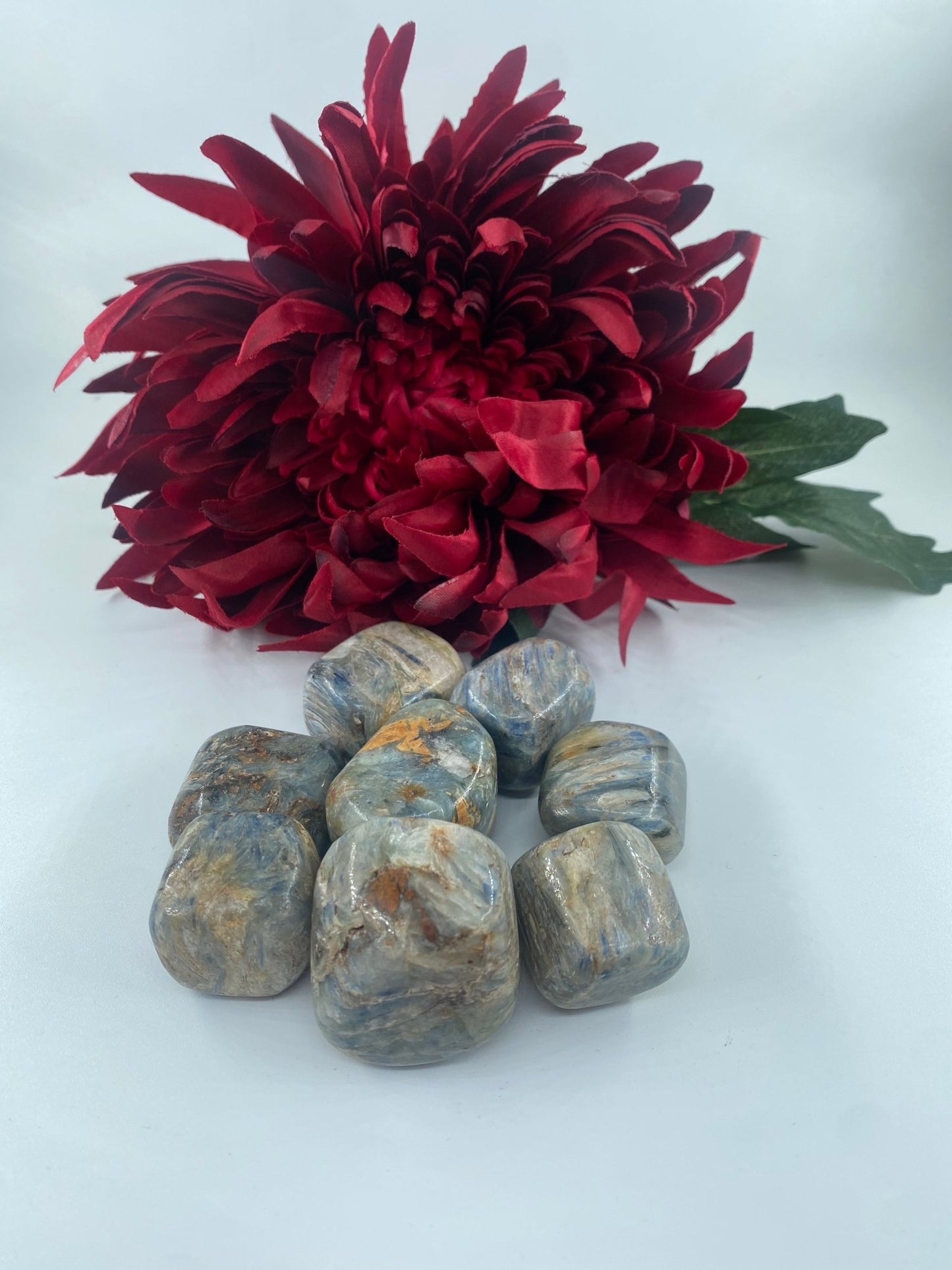 Polished Blue Kyanite - Tumble Stone featuring blade-like texture and blue sheen - Positive Faith Hope Love