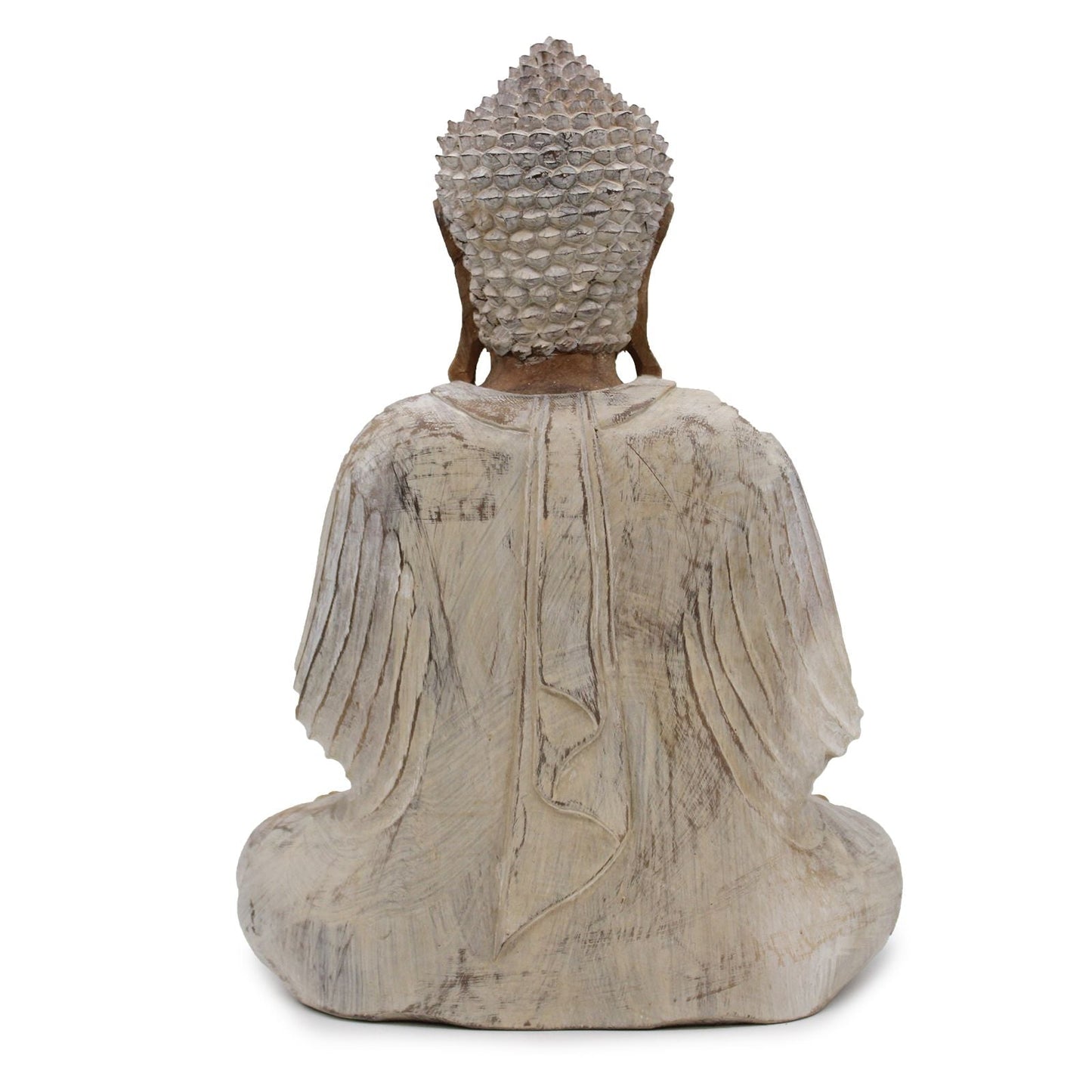 Polished Buddha Statue Whitewash 40Cm Teaching Transmission featuring natural patterning and unique variations - Positive Faith Hope Love