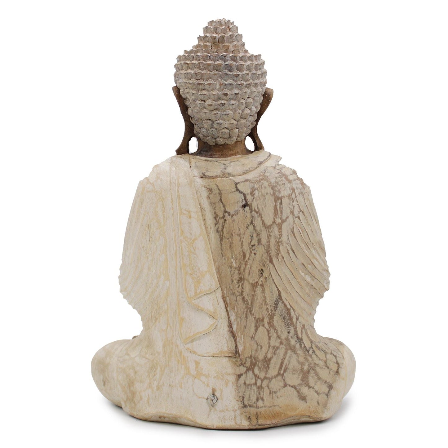 Polished Buddha Statue Whitewash 40Cm Welcome featuring natural patterning and unique variations - Positive Faith Hope Love