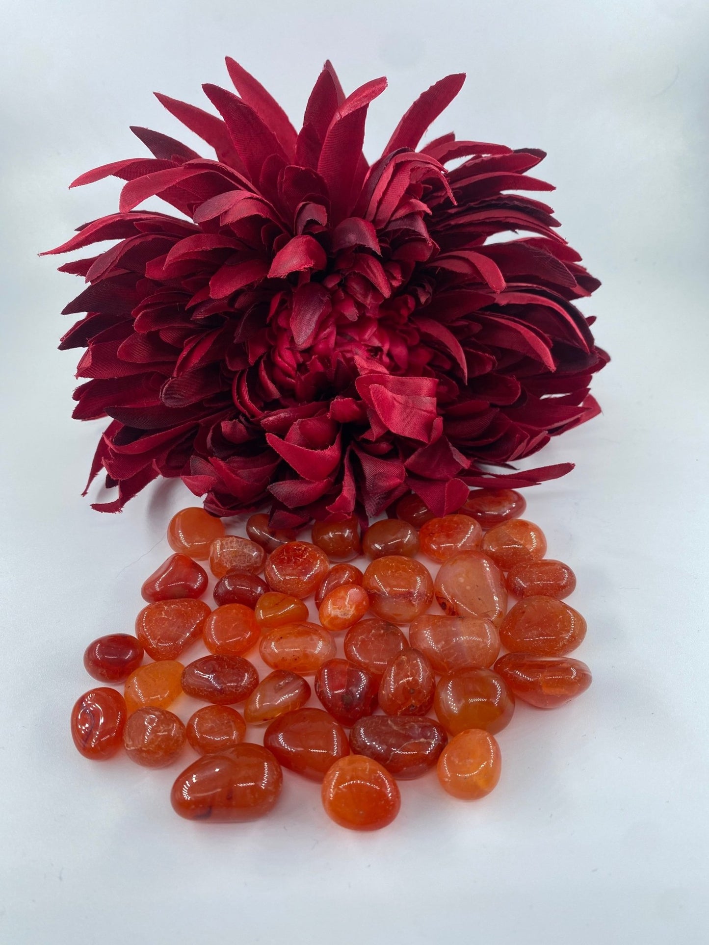 Polished Carnelian Small - Tumble Stone featuring vibrant orange tone and smooth polish - Positive Faith Hope Love