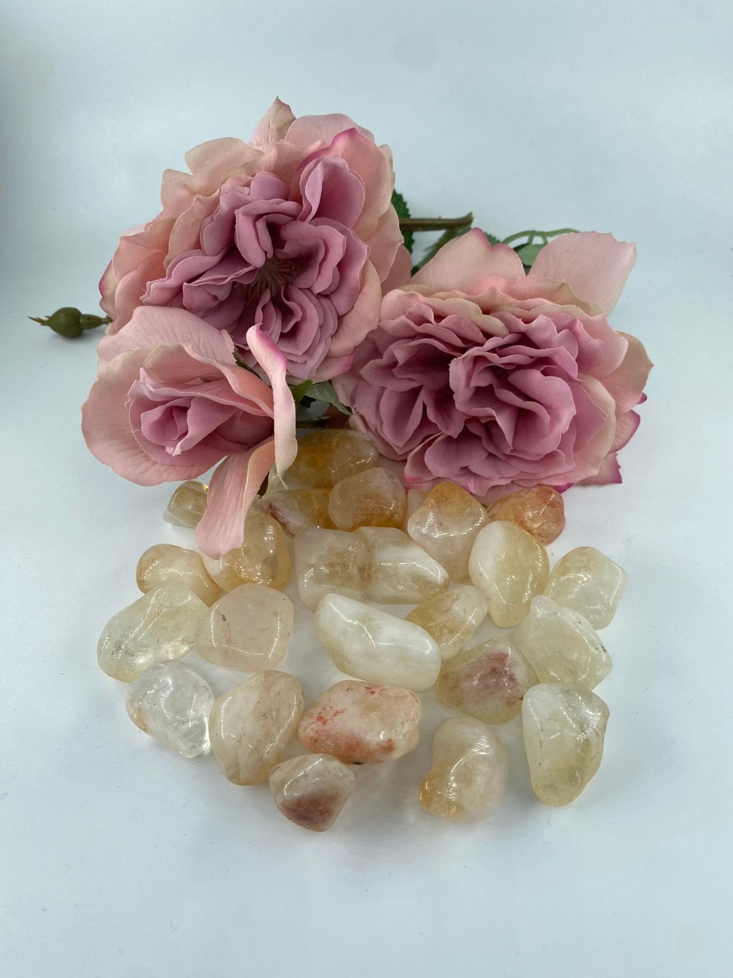 Polished Citrine - Tumble Stones featuring golden yellow tone and warm translucence - Positive Faith Hope Love