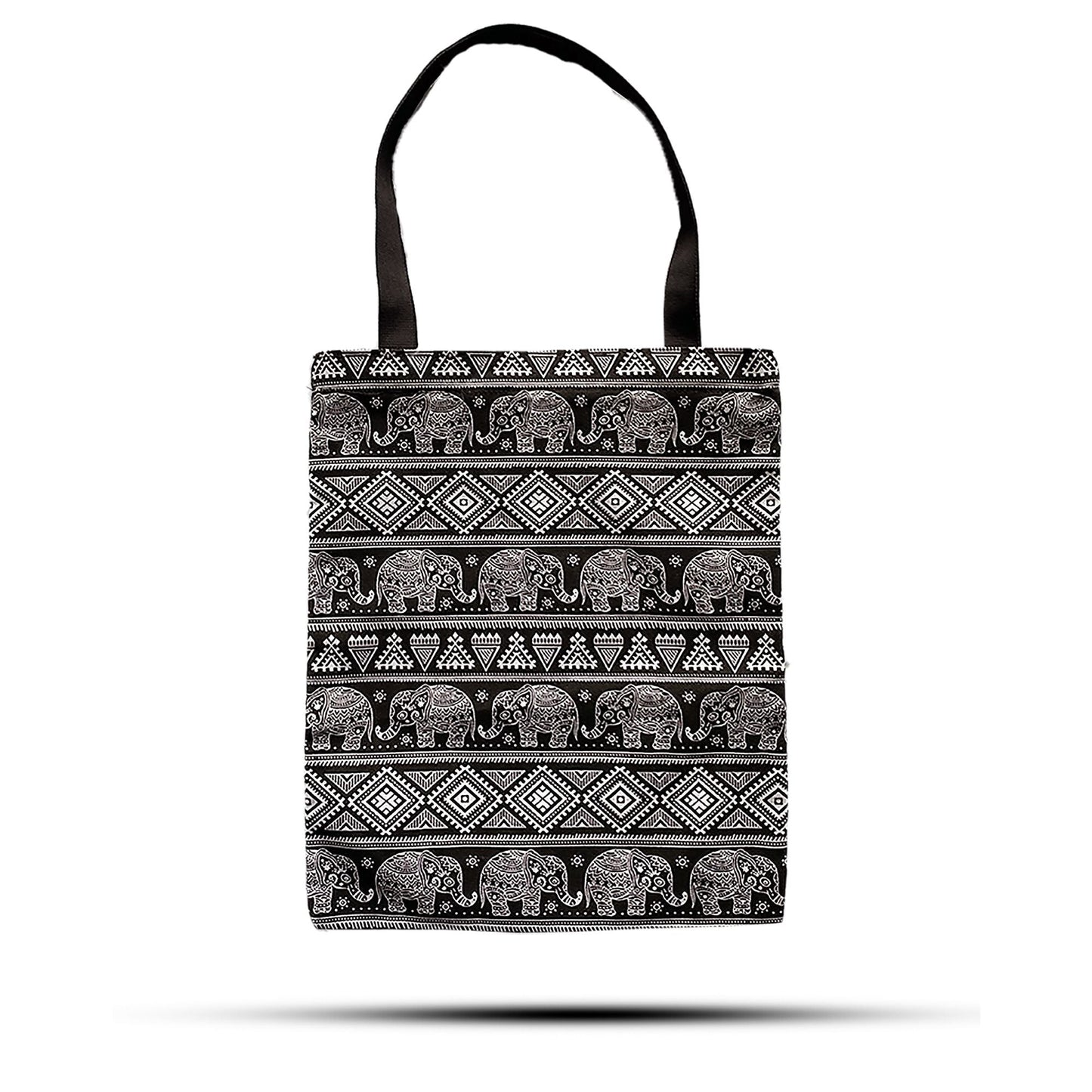 Polished Classic Tote Zipper Bag (Elephants Motiff) 40x34cm featuring natural patterning and unique variations - Positive Faith Hope Love