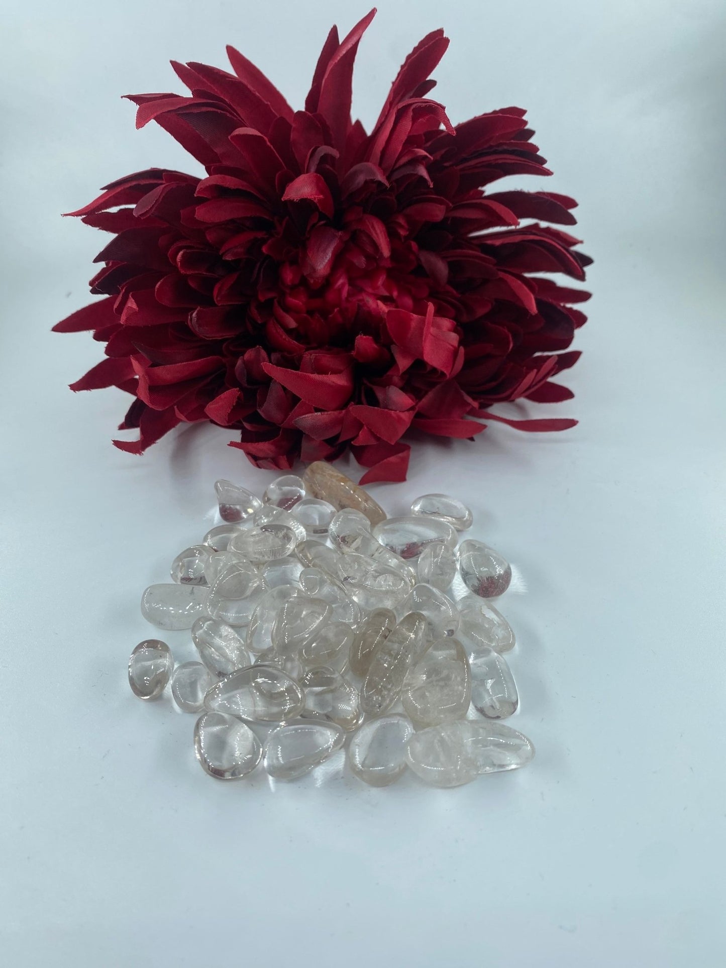 Polished Clear Quartz - Tumble Stone featuring clear transparency and light-catching facets - Positive Faith Hope Love