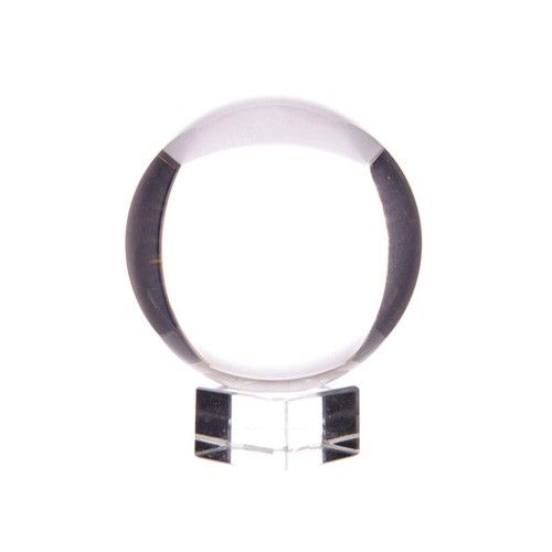 Polished Crystal Ball on Stand 40mm featuring natural patterning and unique variations - Positive Faith Hope Love