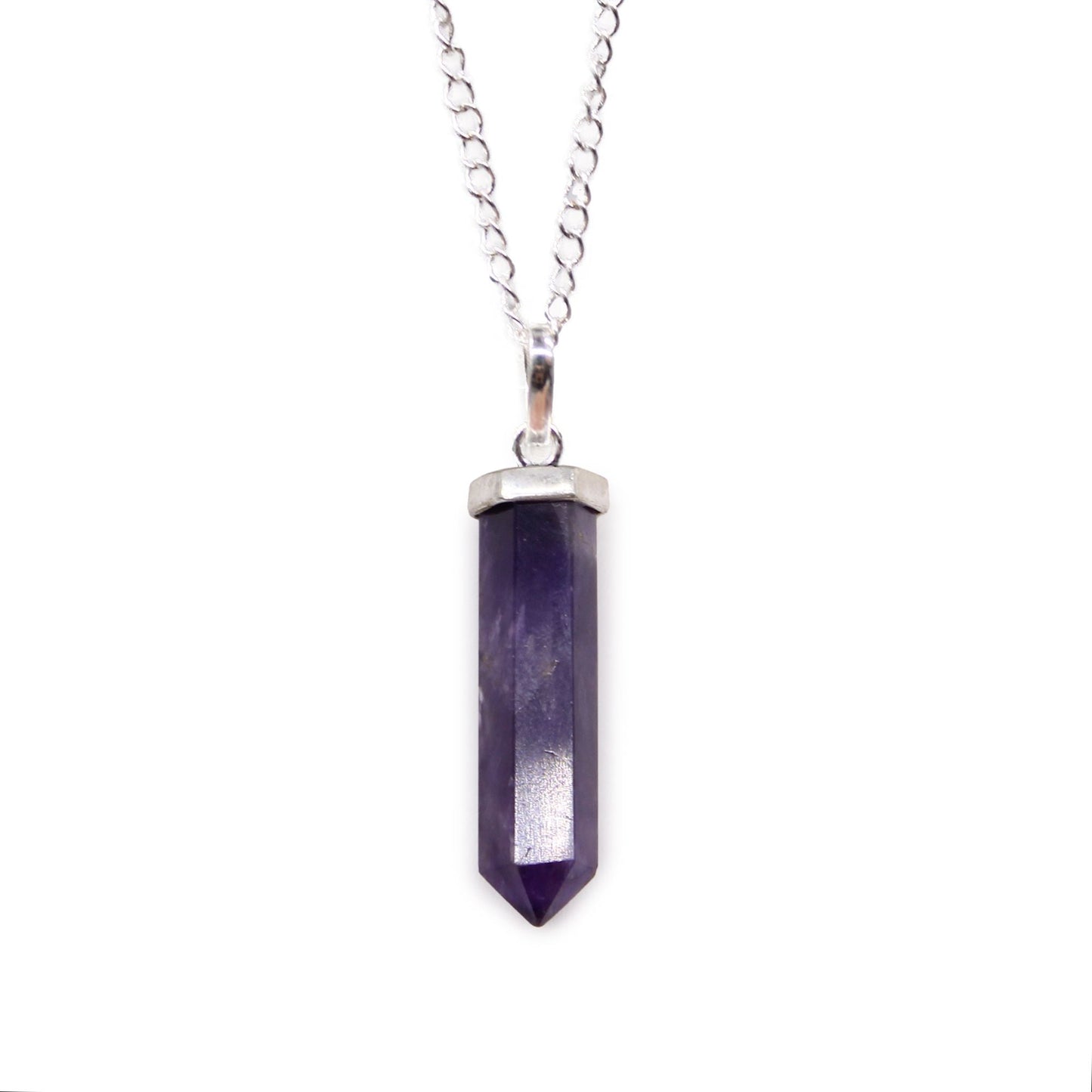 Polished Gemstone Classic Point Pendant Amethyst 2 featuring rich purple colour and natural clarity - Positive Faith Hope Love