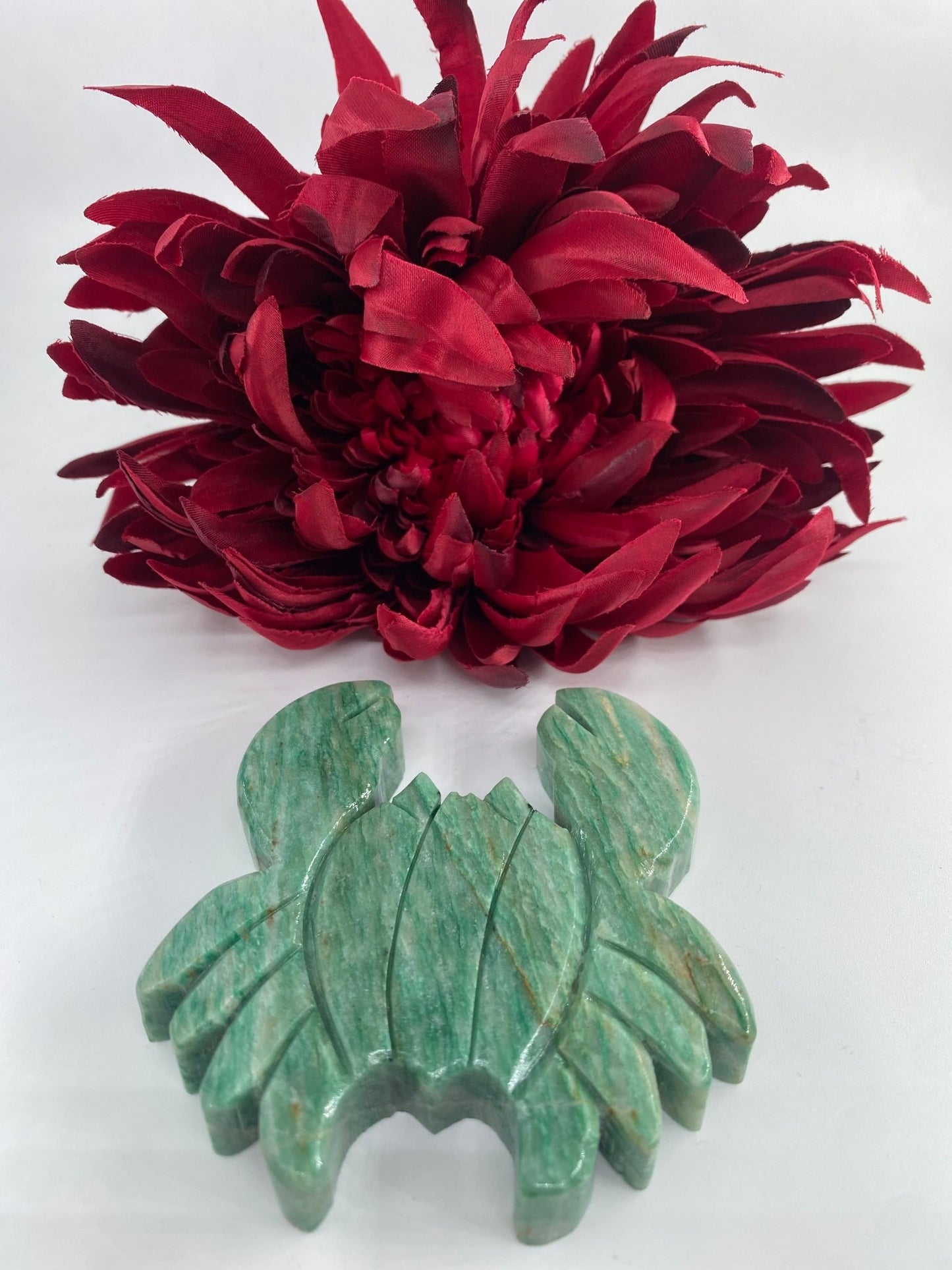 Polished Green Aventurine Crab featuring green tone with subtle sparkle - Positive Faith Hope Love