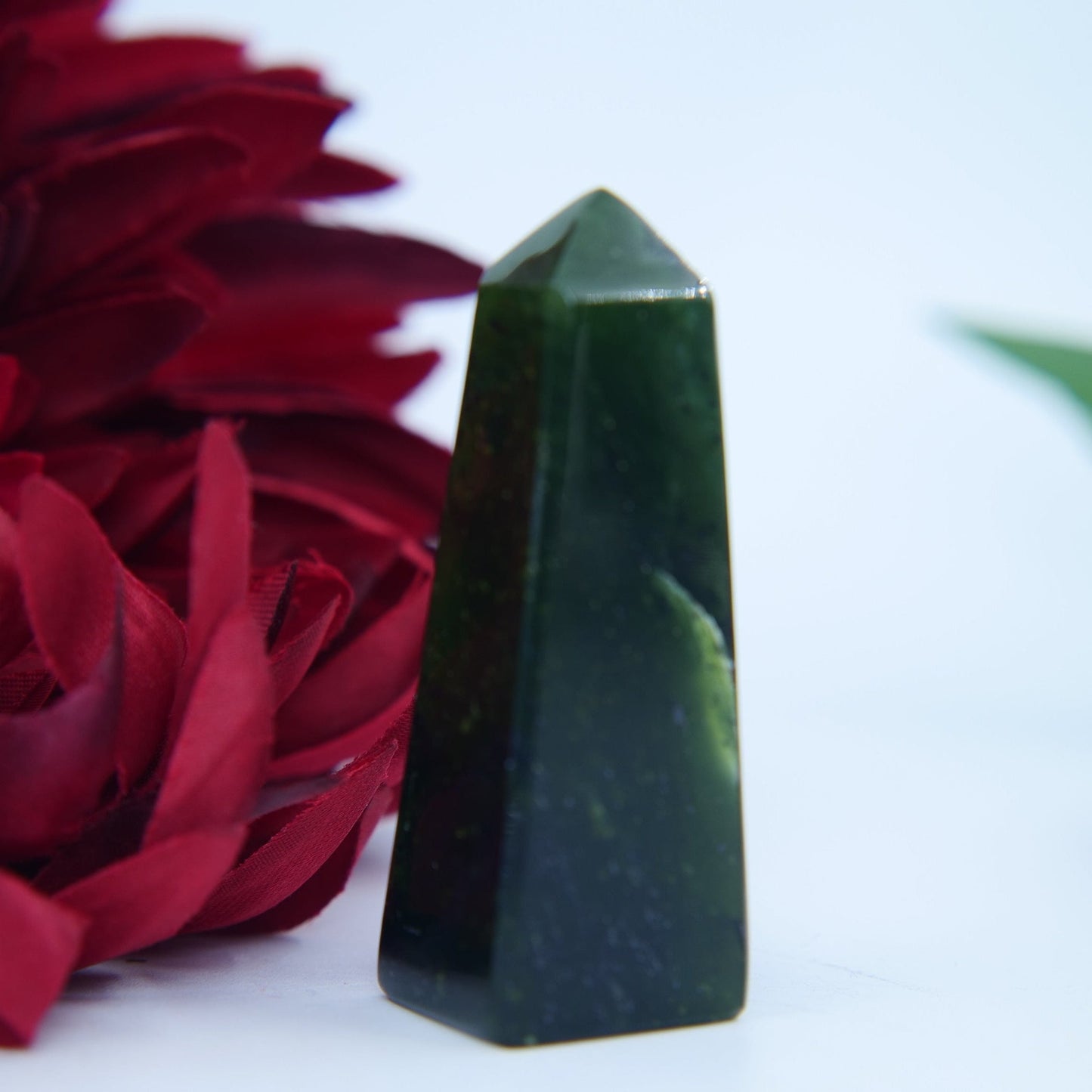 Green Transparent Serpentine Tower — 46g (Pakistan) - Positive Faith Hope Love