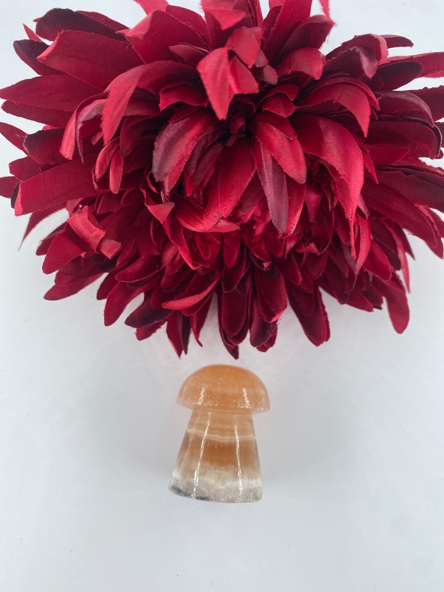 Polished Honey Calcite Mushroom featuring golden honey tone and glassy sheen - Positive Faith Hope Love