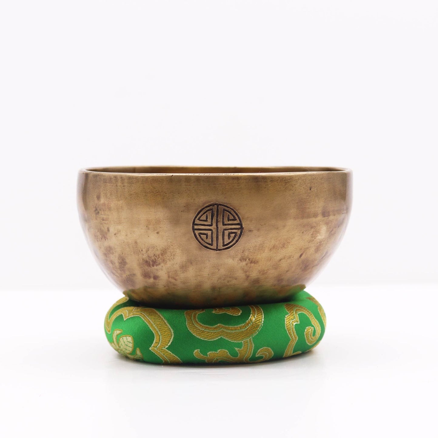 Polished Hoop Cushion 10Cm For 12 14Cm Singing Bowl Green featuring natural patterning and unique variations - Positive Faith Hope Love