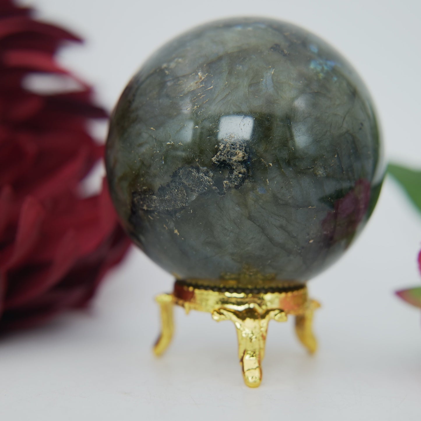 Labradorite Sphere 358 grams - Positive Faith Hope Love