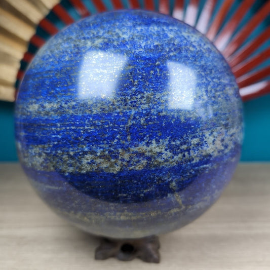 Polished Lapiz Lazuli Aaa Grade Sphere 10 featuring natural patterning and unique variations - Positive Faith Hope Love