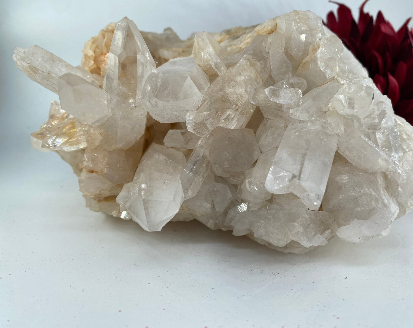 Natural Large Quartz Cluster featuring natural patterning and unique variations - Positive Faith Hope Love