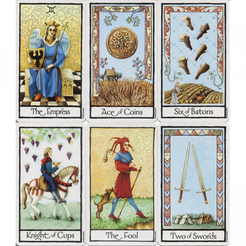 Polished Old English Tarot featuring natural patterning and unique variations - Positive Faith Hope Love