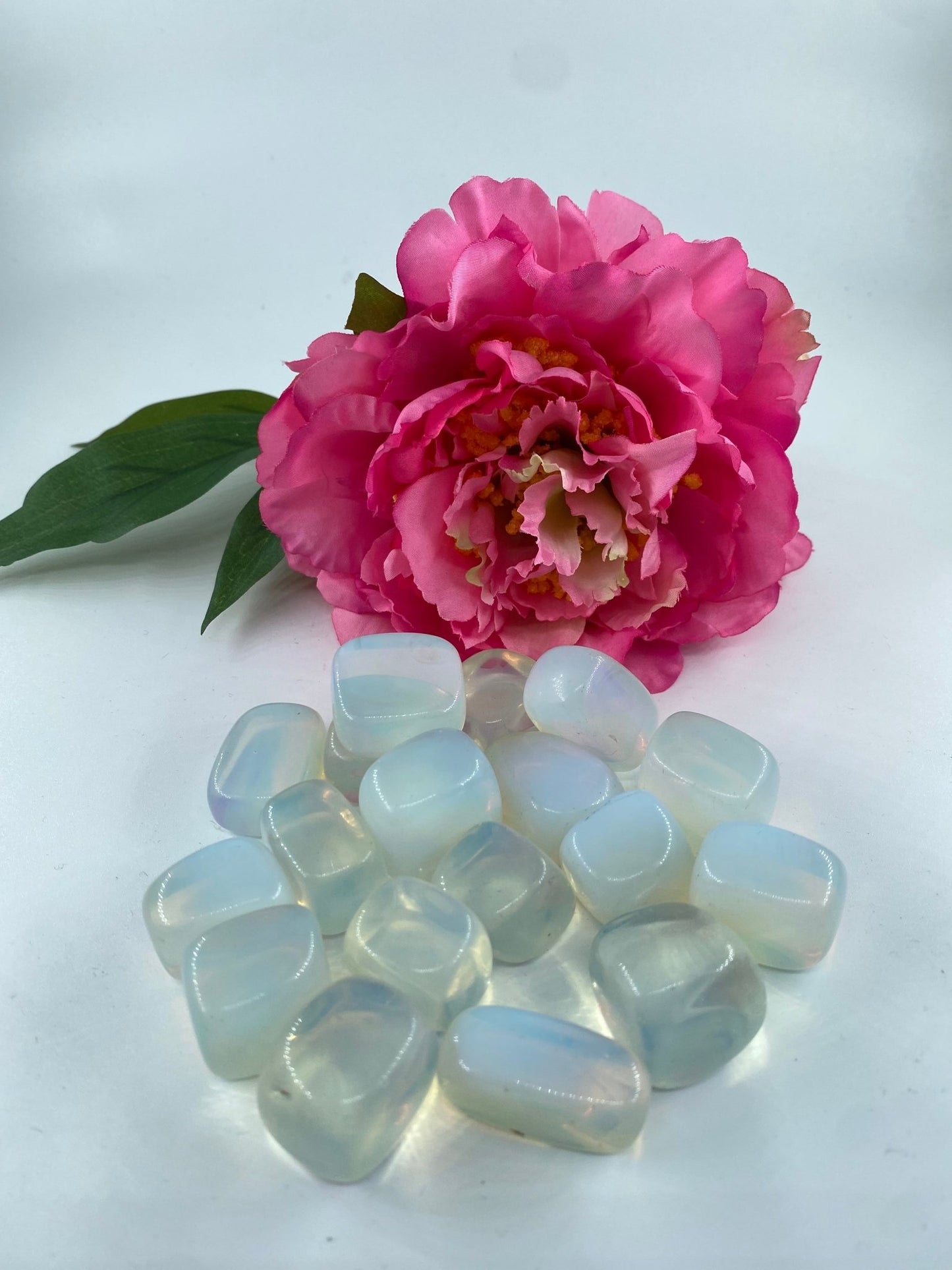 Polished Opalite - Tumble Stone featuring milky opalescent glow and smooth finish - Positive Faith Hope Love