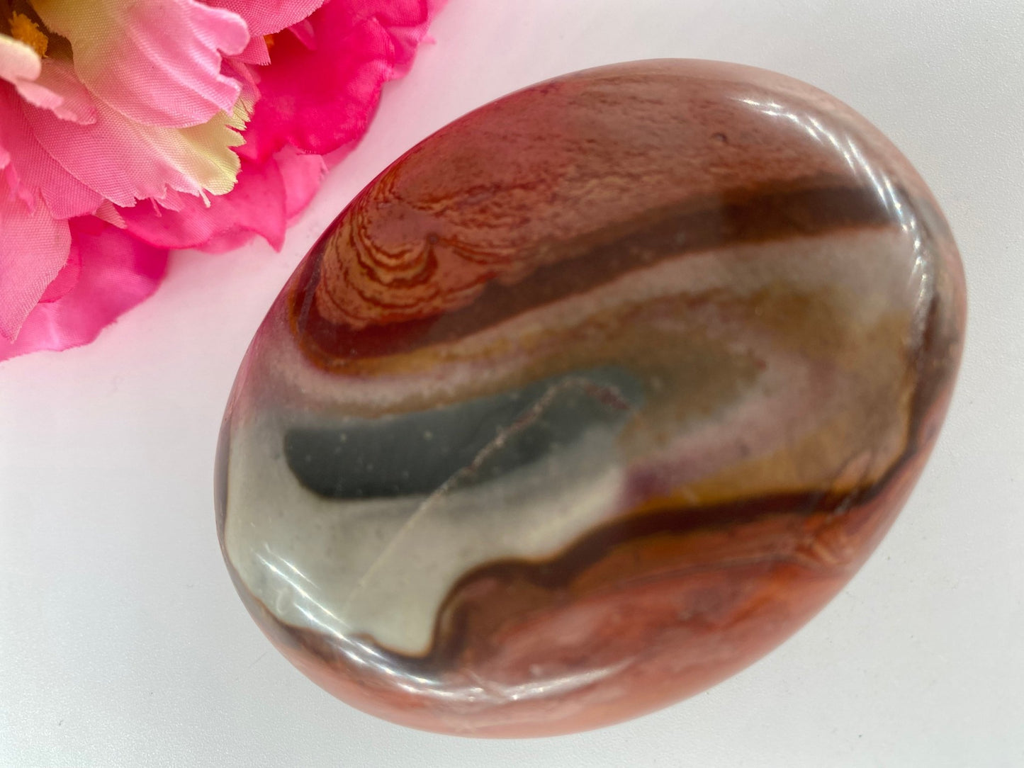 Polished Polished Polychrome Jasper Gallet 178 grams featuring earthy patterns and matte-gloss finish - Positive Faith Hope Love