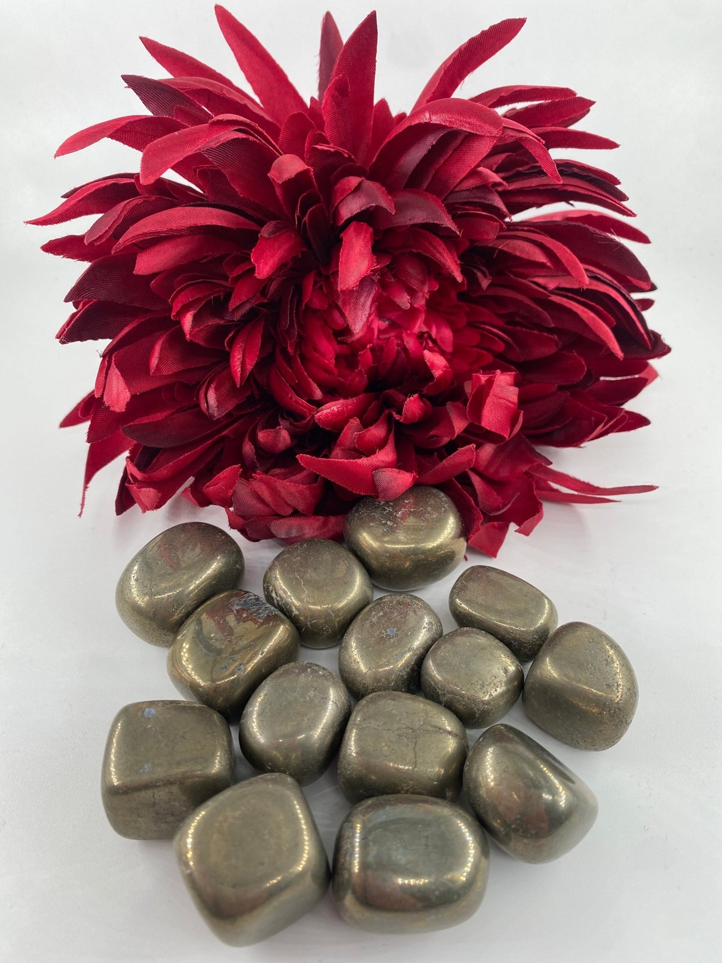 Polished Pyrite - Tumble Stone featuring metallic gold lustre and cubic sparkle - Positive Faith Hope Love