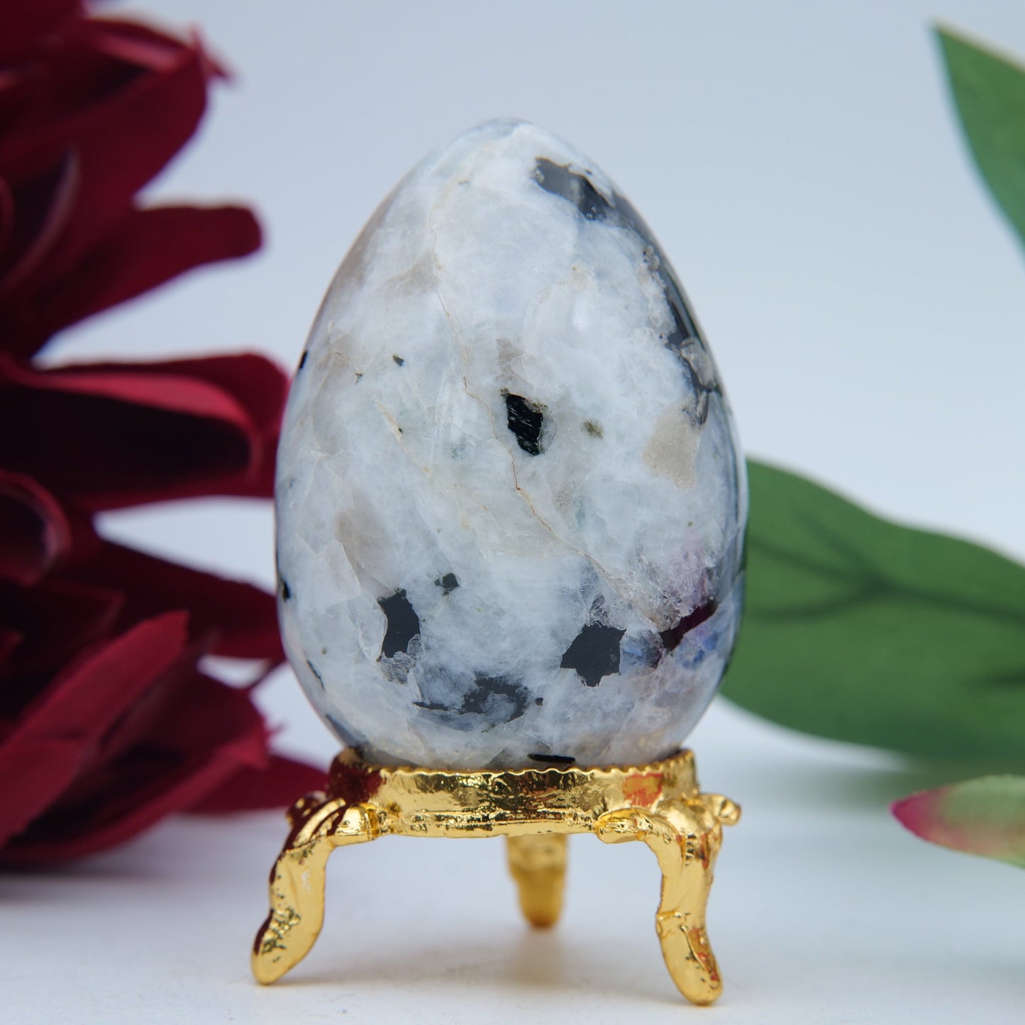 Rainbow Moonstone Egg — 137 g (65 mm) - Positive Faith Hope Love