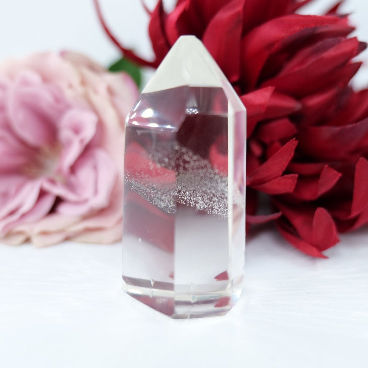 Polished Rare Optic Quartz Point - 101g featuring natural patterning and unique variations - Positive Faith Hope Love