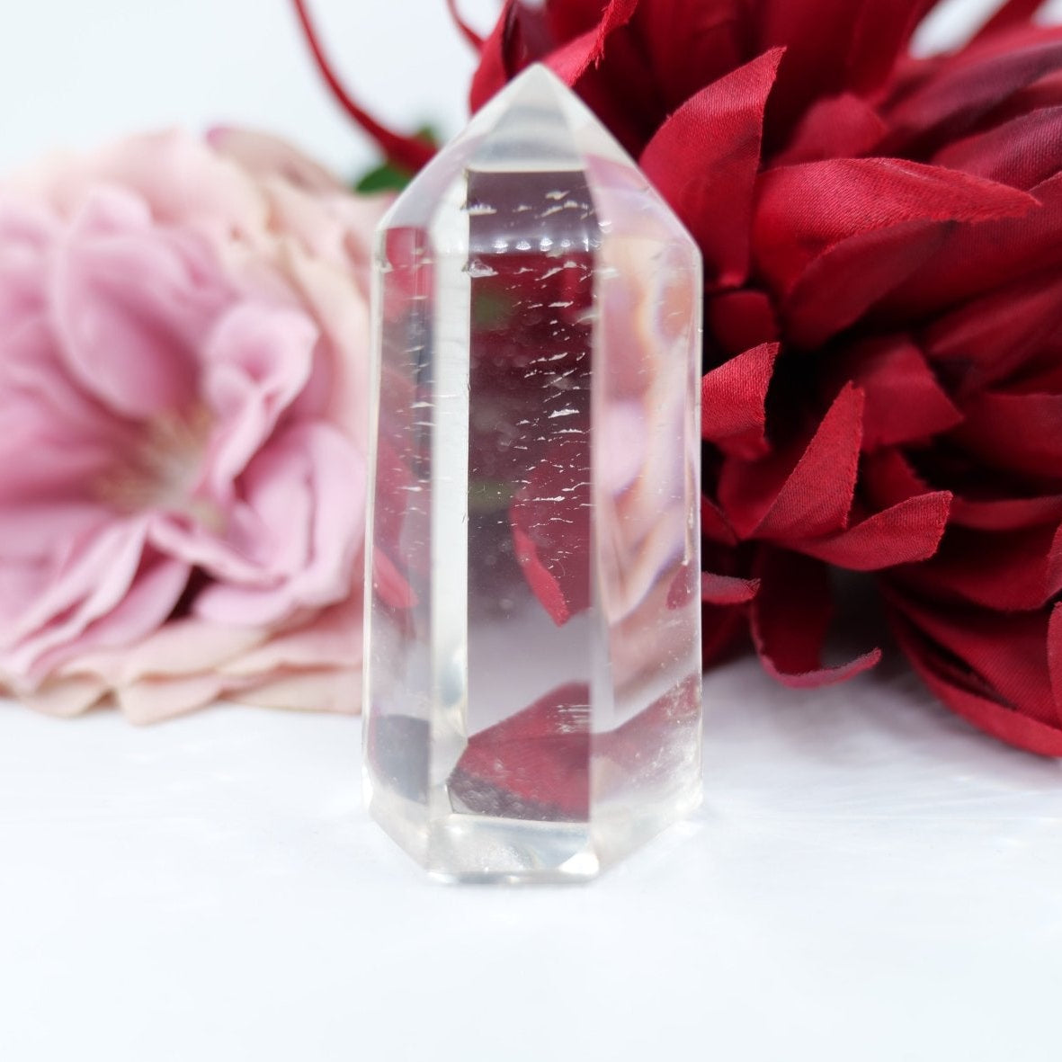 Polished Rare Optic Quartz Point - 102g featuring natural patterning and unique variations - Positive Faith Hope Love