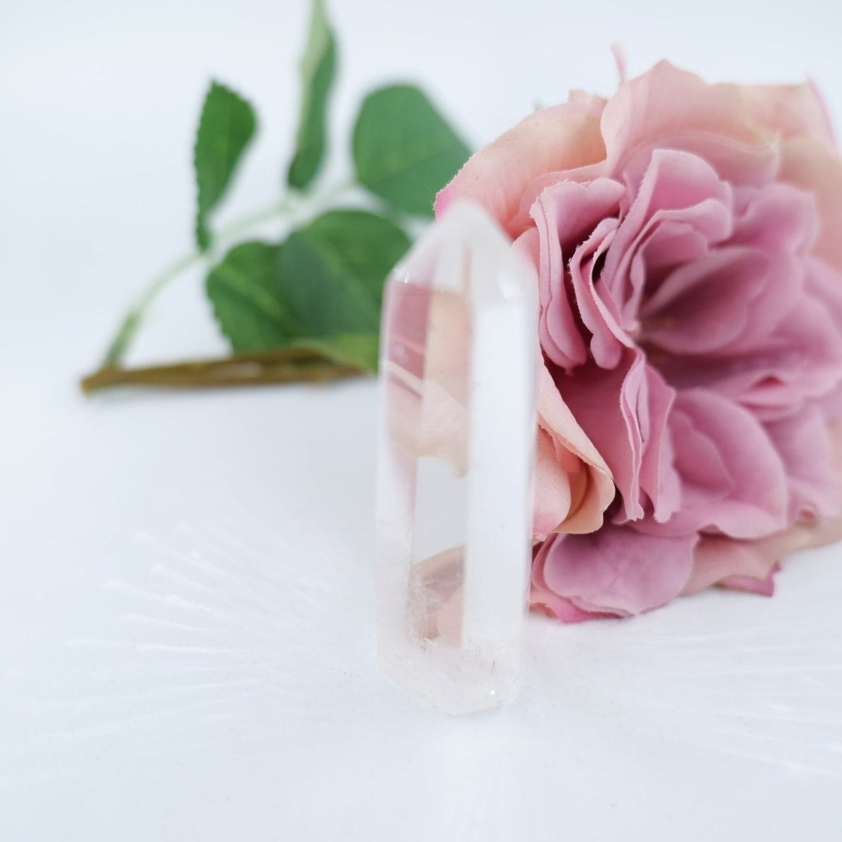 Polished Rare Optic Quartz Point - 47g featuring natural patterning and unique variations - Positive Faith Hope Love