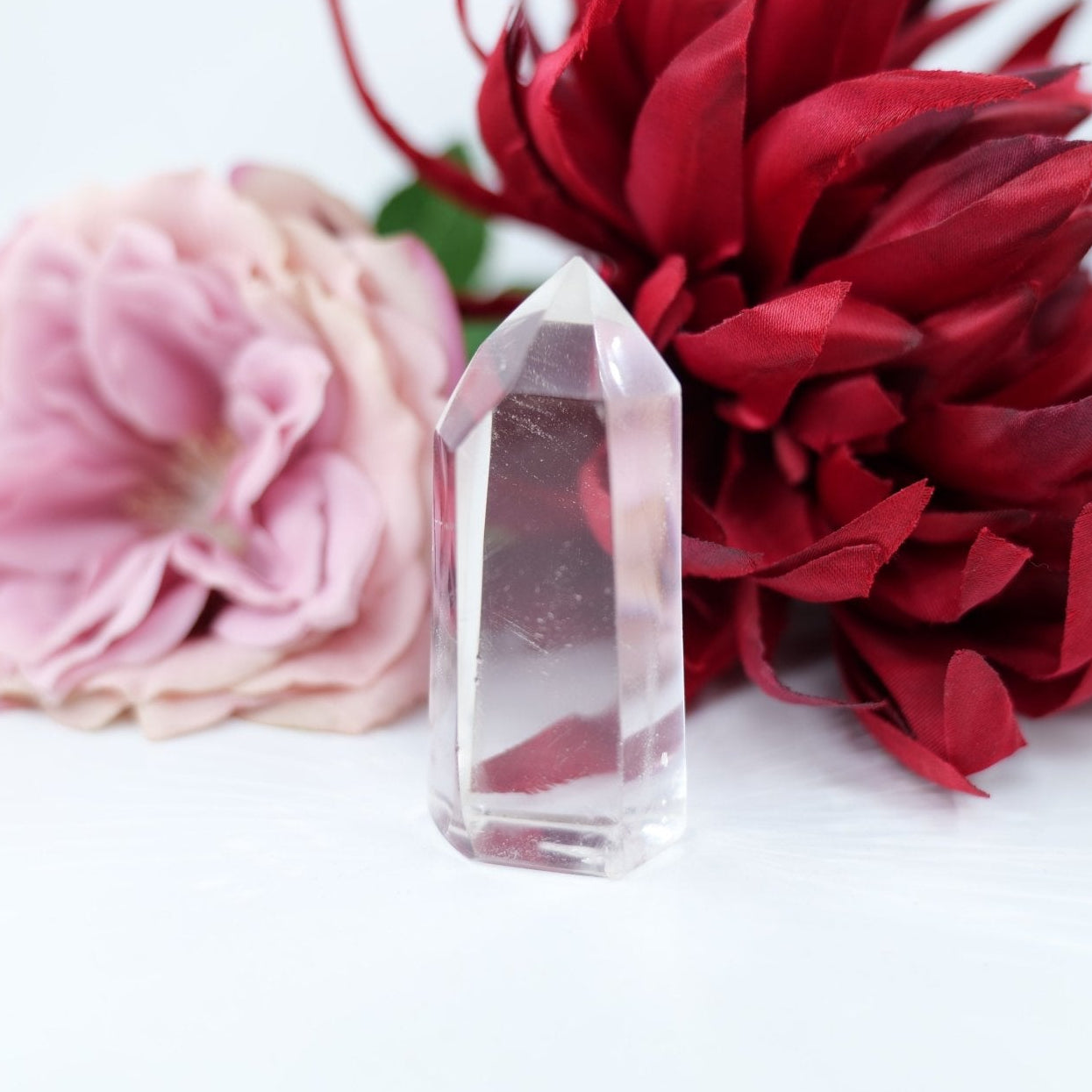 Polished Rare Optic Quartz Point - 54g featuring natural patterning and unique variations - Positive Faith Hope Love