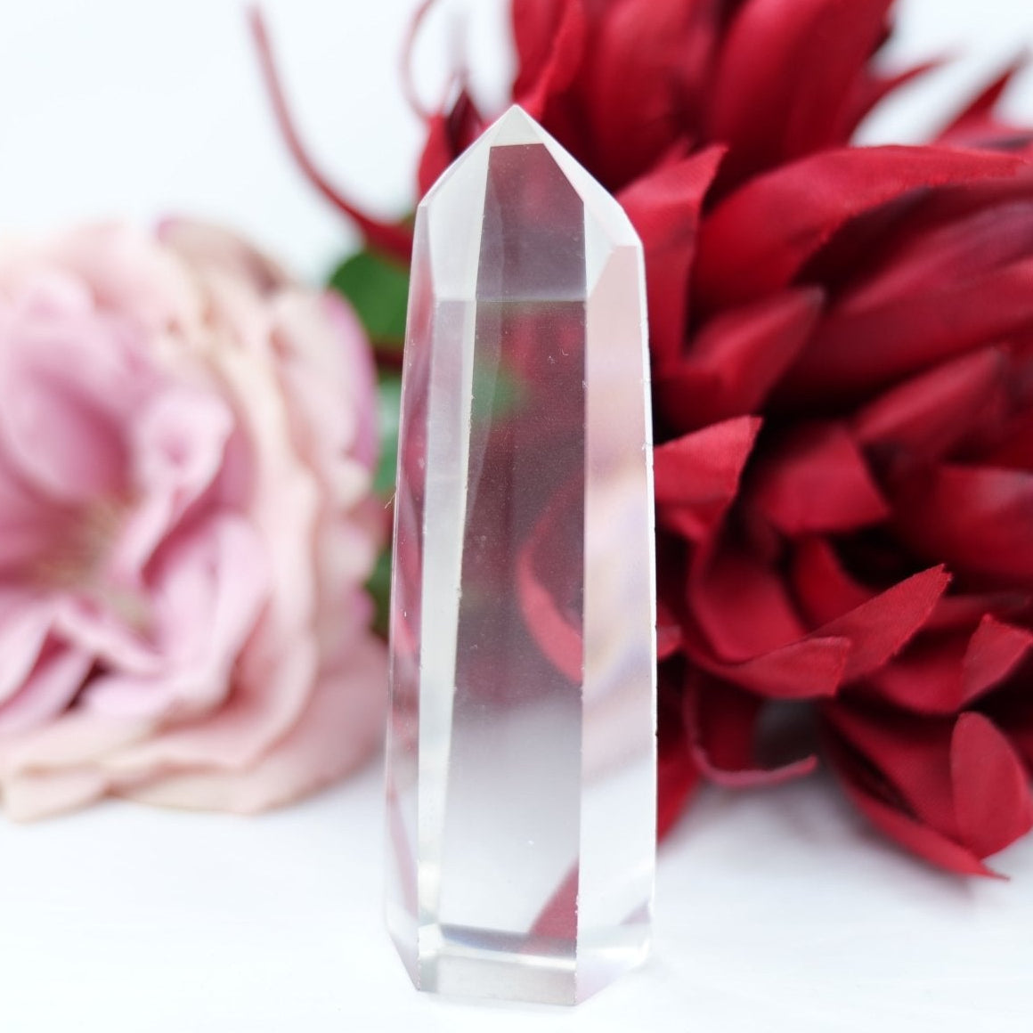 Polished Rare Optic Quartz Point - 56g featuring natural patterning and unique variations - Positive Faith Hope Love