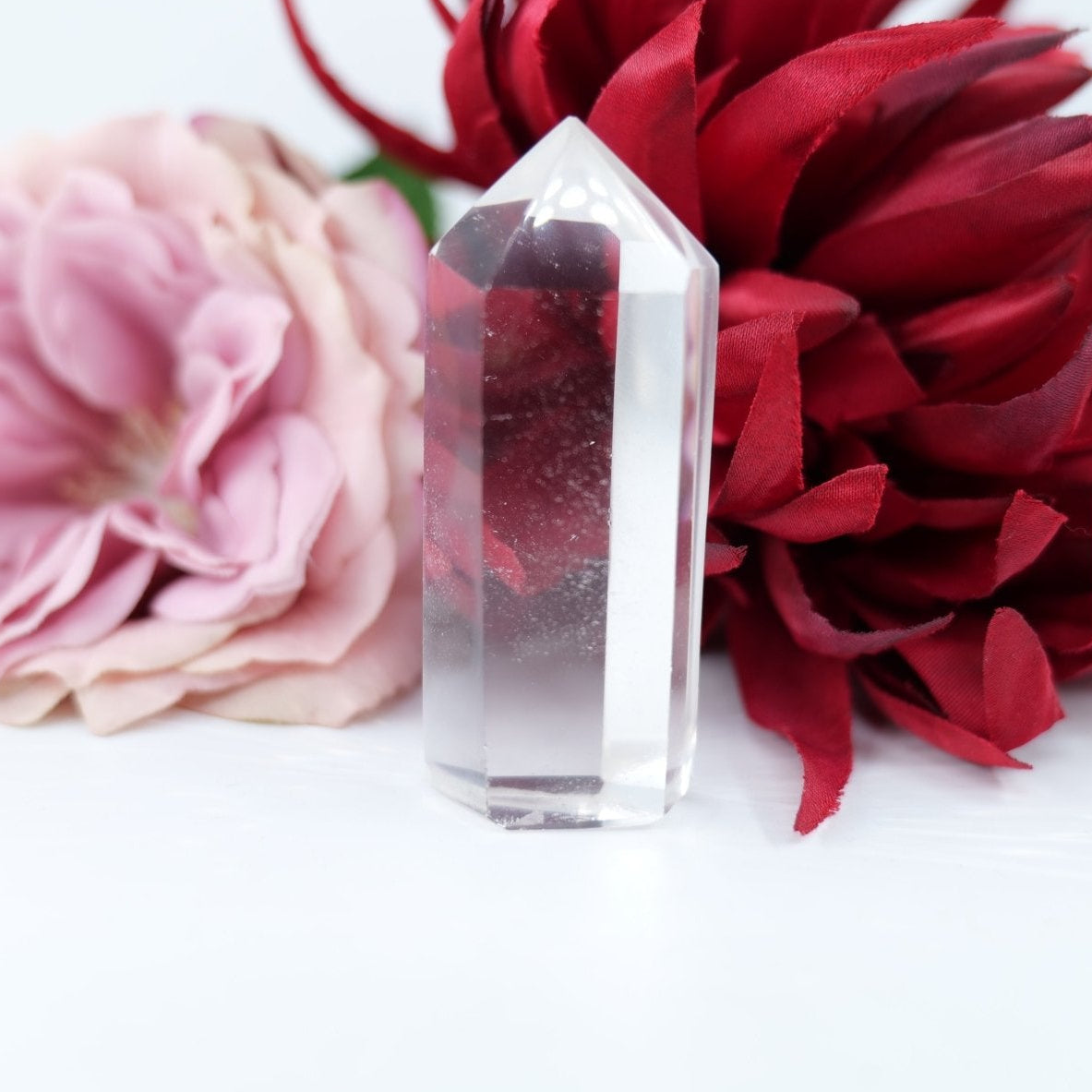 Polished Rare Optic Quartz Point - 58g featuring natural patterning and unique variations - Positive Faith Hope Love