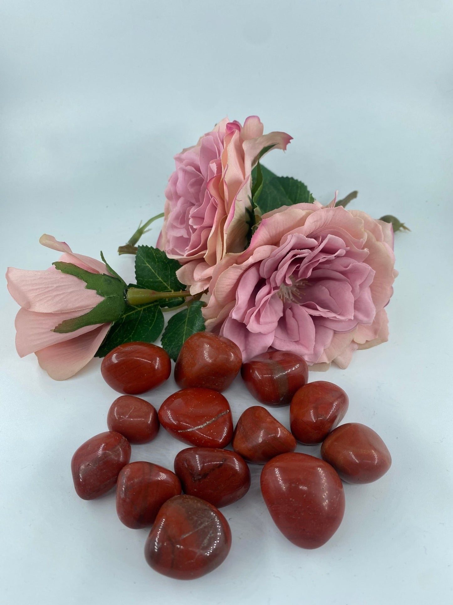 Polished Red Jasper - Tumble Stone featuring earthy patterns and matte-gloss finish - Positive Faith Hope Love