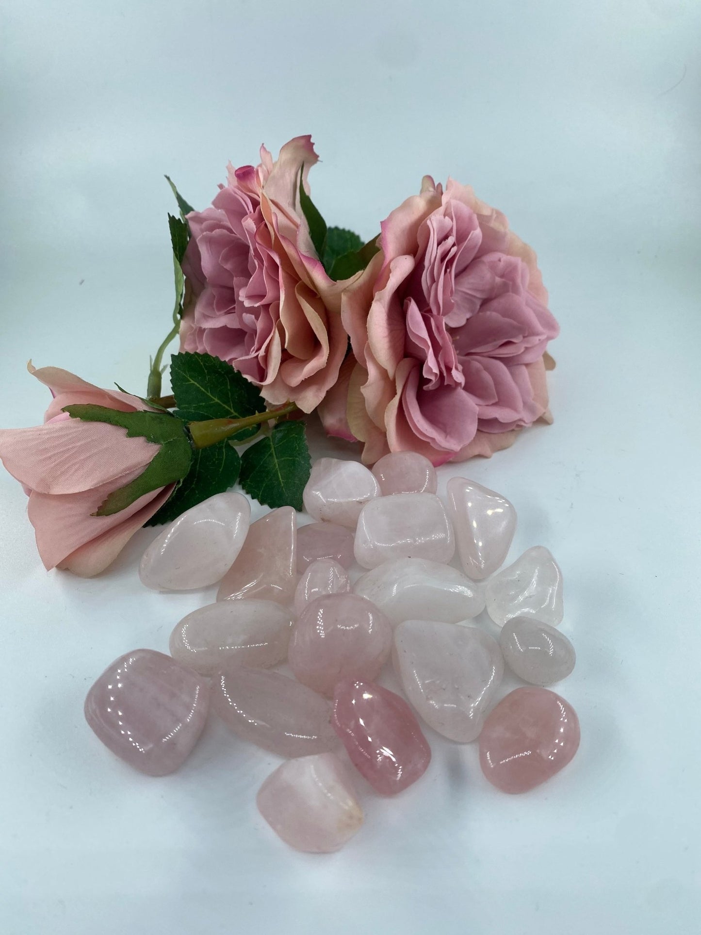 Polished Rose Quartz - Tumble Stone featuring soft pink tone and gentle translucence - Positive Faith Hope Love