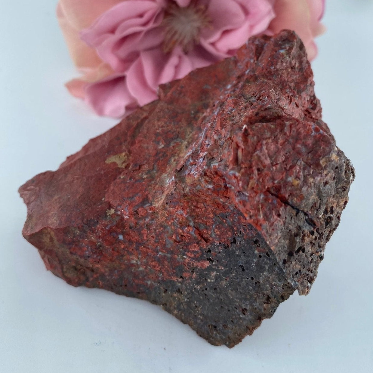 Natural Rough Jasper Specimen 289 grams featuring earthy patterns and matte-gloss finish - Positive Faith Hope Love