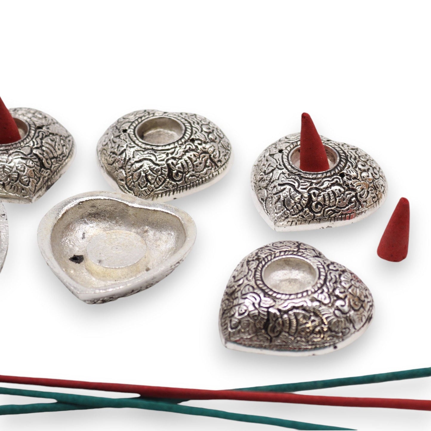 Polished Small Heart Incense Holder featuring natural patterning and unique variations - Positive Faith Hope Love