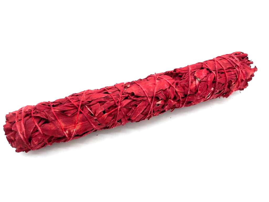 Polished Smudge Stick - Dragons Blood Sage 22.5 cm featuring natural patterning and unique variations - Positive Faith Hope Love