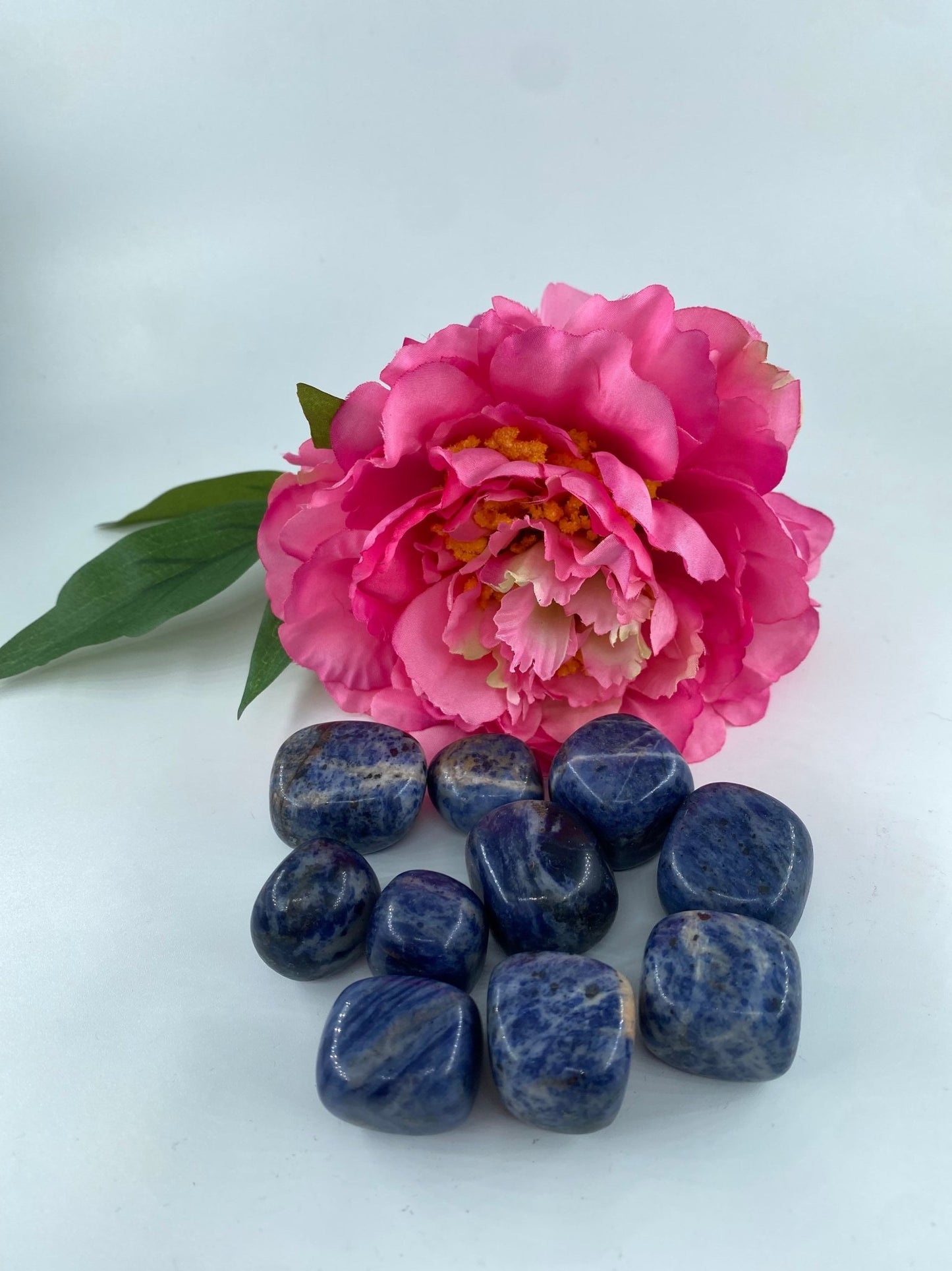 Polished Sodalite - Tumble Stone featuring navy-blue tone with white veining - Positive Faith Hope Love