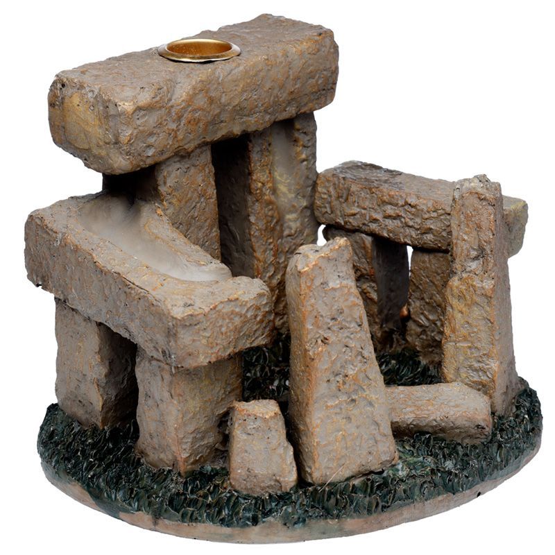 Polished Stone Circle Backflow Incense Burner featuring natural patterning and unique variations - Positive Faith Hope Love