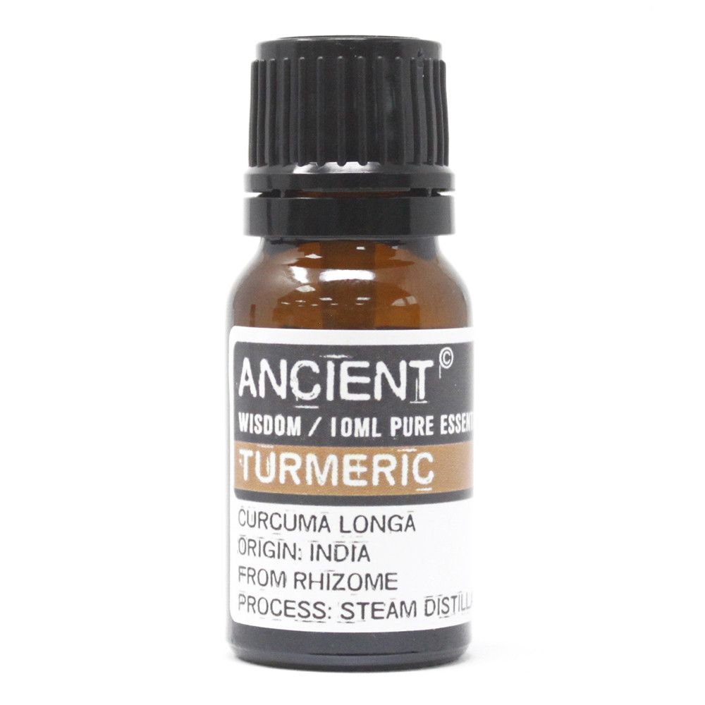 Polished Turmeric Essential Oil 10ml featuring natural patterning and unique variations - Positive Faith Hope Love