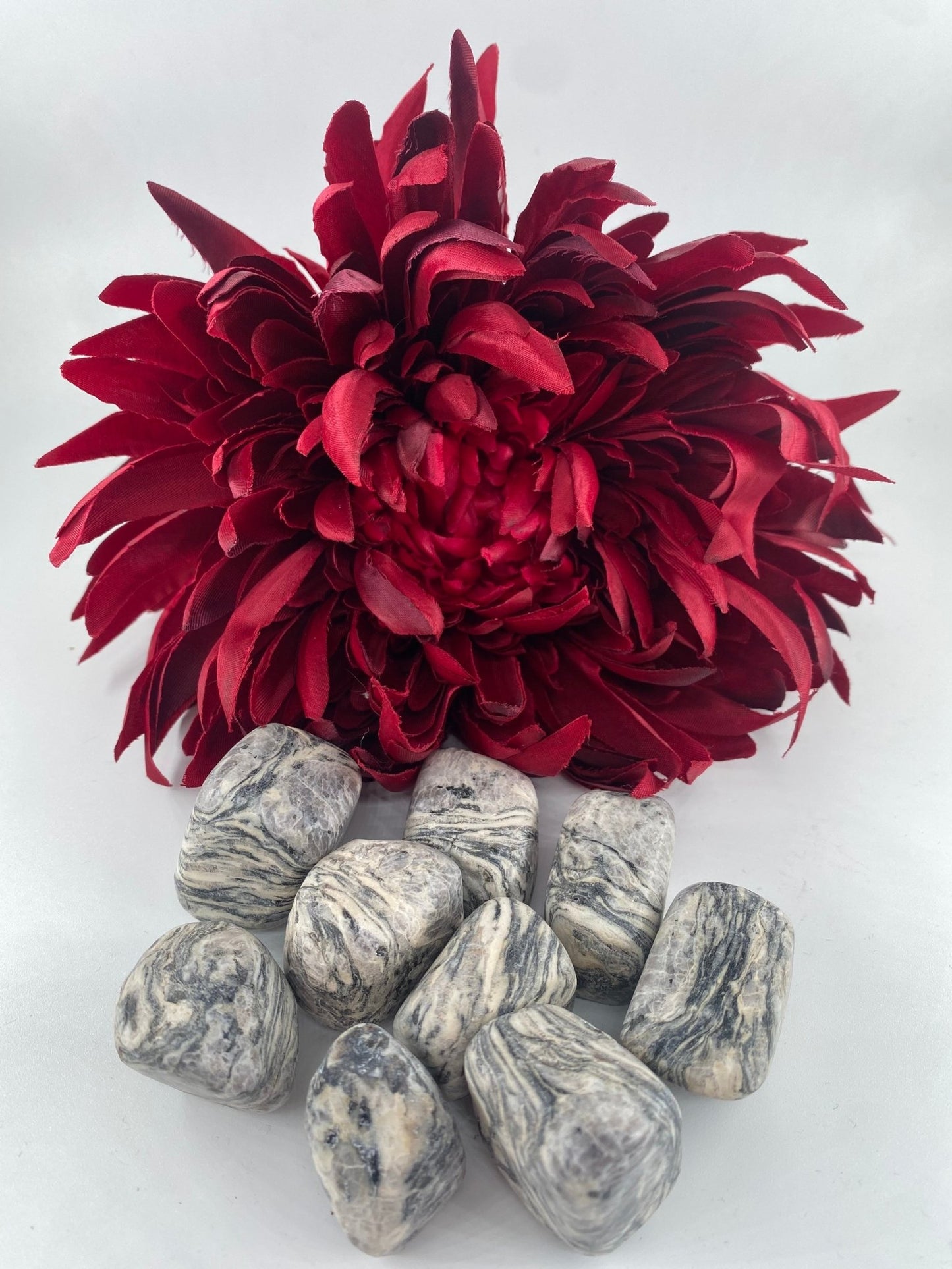 Polished Zebra Calcite - Tumble Stone featuring soft translucent tone and gentle sheen - Positive Faith Hope Love