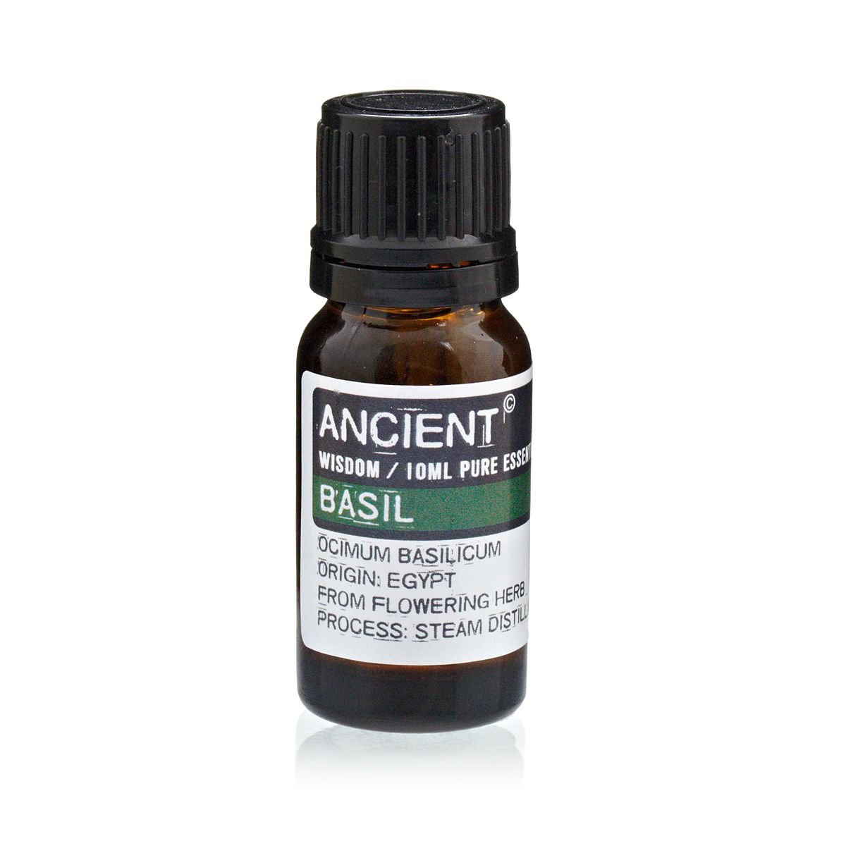 Polished 10 ml Basil Essential Oil featuring natural patterning and unique variations - Positive Faith Hope Love