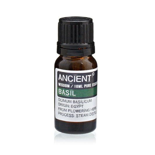 Polished 10 ml Basil Essential Oil featuring natural patterning and unique variations - Positive Faith Hope Love