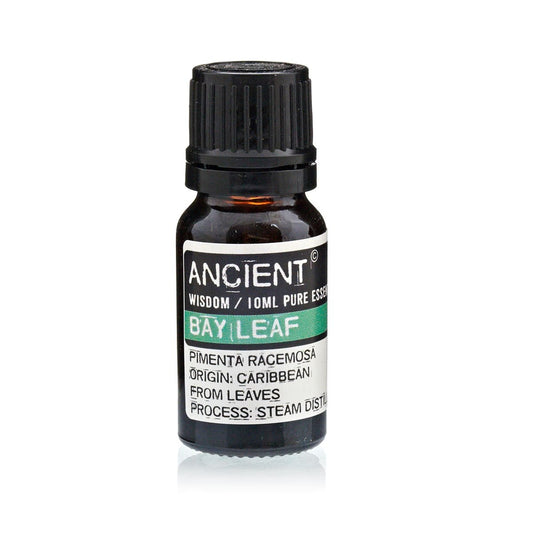 Polished 10 ml Bay Leaf Essential Oil featuring natural patterning and unique variations - Positive Faith Hope Love