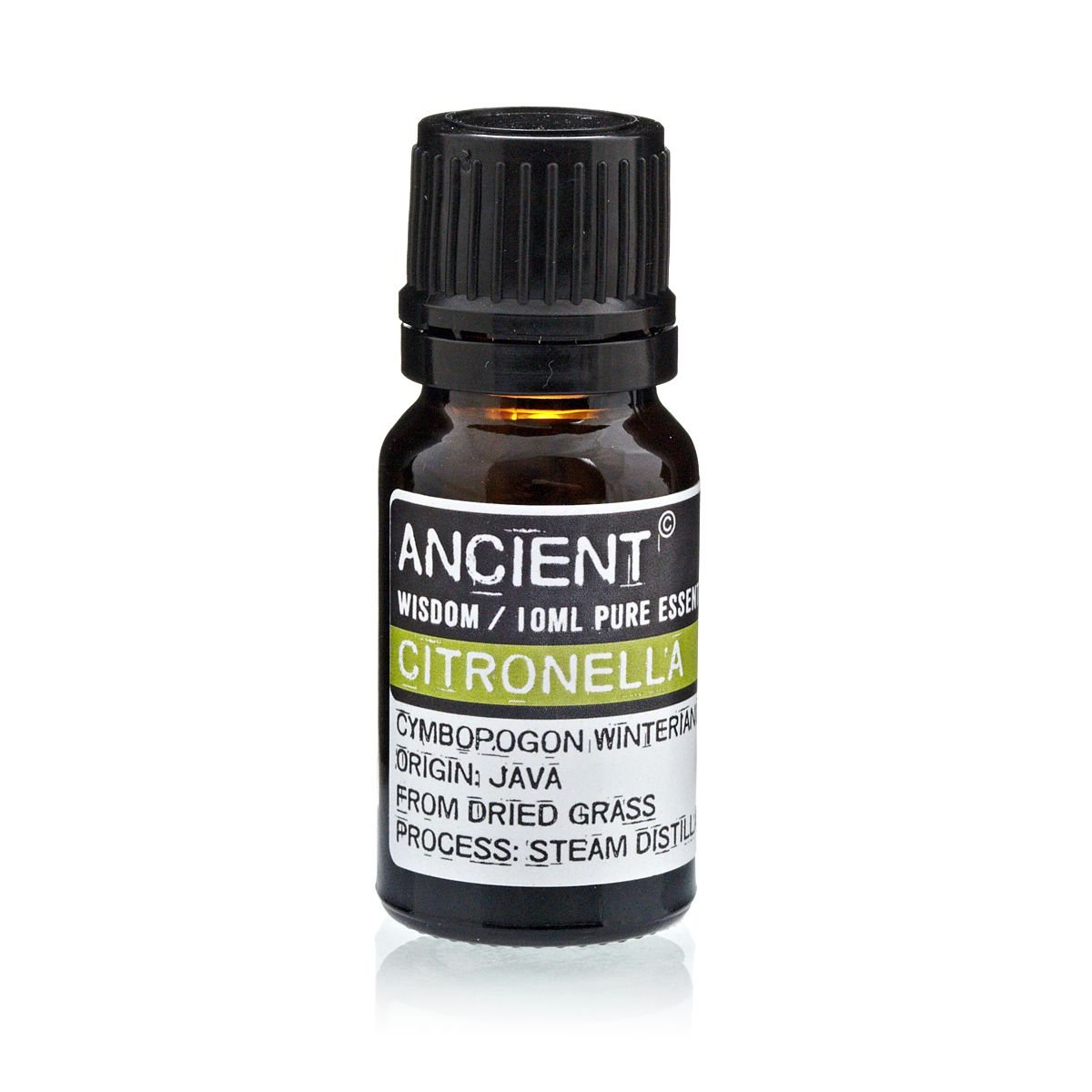 Polished 10 ml Citronella Essential Oil featuring natural patterning and unique variations - Positive Faith Hope Love