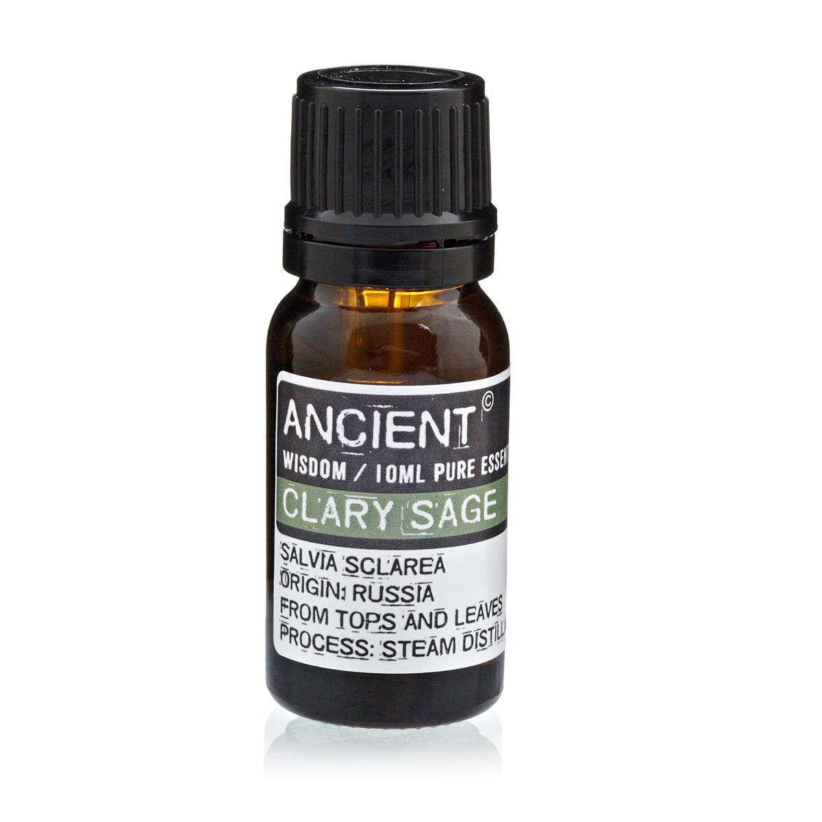 Polished 10 ml Clary Sage Essential Oil featuring natural patterning and unique variations - Positive Faith Hope Love